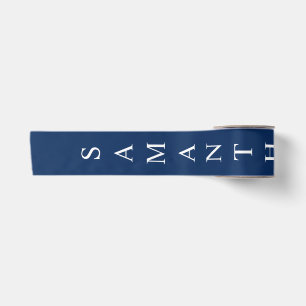 Navy Blue Personalisierter vertikaler Name Satinband