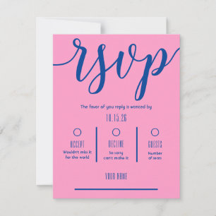 Navy Blue & Pink Bat Bar Mitzvah Party Einladung