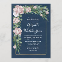 Navy Blue & Pink Dusty Rose Greenerity Brautparty