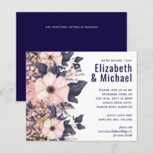 Navy Blue Pink Modernes Hochzeitsbudget