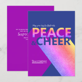Navy Blue, Pink, Word Art Company Holiday Card Einladung