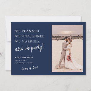 Navy Blue Post Hochzeitsupdate Save the Date