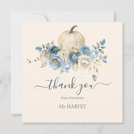 Navy Blue Pumpkin Fall in Liebe Brautparty Dankeskarte