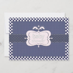 Navy Blue Punkt Baby Shower Einladungen