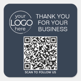 Navy Blue QR Code Intelligente Kontaktaufnahme Quadratischer Aufkleber