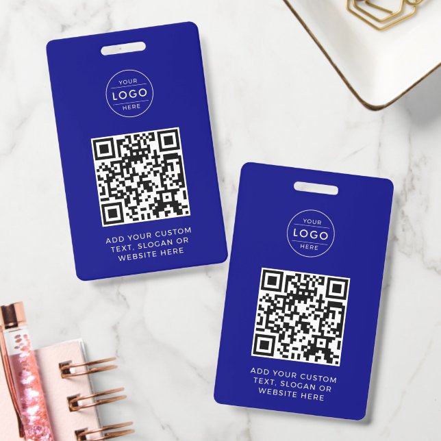 Navy-Blue-QR-Code mit individuellem Firmenlogo-Emb Ausweis (Büro)