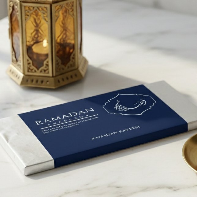 Navy Blue Ramadan Kareem Chocolate Bar Wrapper  Flyer (Von Creator hochgeladen)