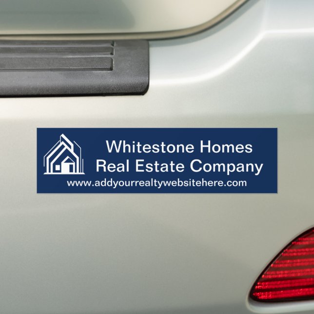 Navy Blue Real Estate Company Personalized Realtor Autoaufkleber (Auf Auto)