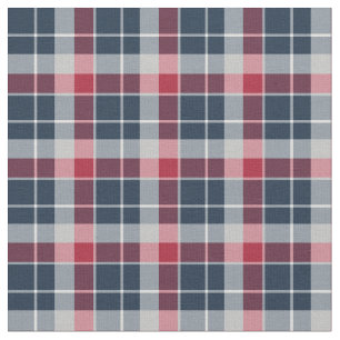Navy Blue, Red and Grey Sporty Kariert Stoff