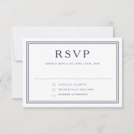 Navy Blue Religious Cross Boy First Communion  RSVP Karte