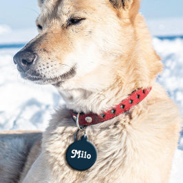 Navy Blue Retro Haustiermarke