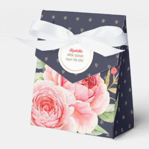 Navy Blue Romantic Floral Brautparty Geschenkschachtel