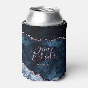 Navy Blue & Rose Gold Foil Agate Marbella The Brid Dosenkühler