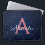Navy Blue & Rose Gold Glitzer und Sparkle Monogram Laptopschutzhülle<br><div class="desc">Navy Blue und Rose Gold Imitats Glitzer und sparkle Elegant Monogram Case. Dieses Gehäuse kann so angepasst werden,  dass es Ihren Anfangs- und Vornamen mit einem dunkelblauen Himmelsnachthimmel einbezieht.</div>