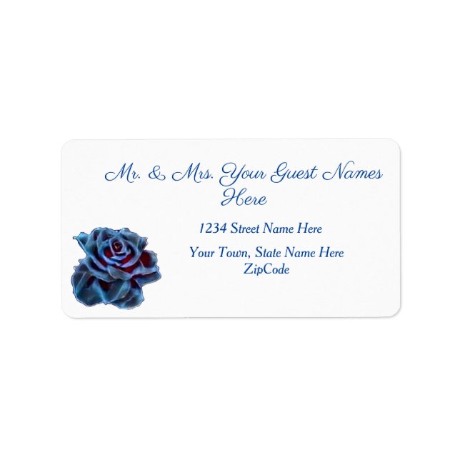 Navy Blue Rose Gold Leaf-Adresse Adressaufkleber (Vorne)
