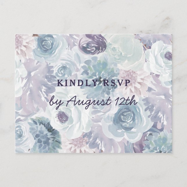 Navy Blue & Rose Gold Wedding Meal Choice UAWG Postkarte (Vorderseite)