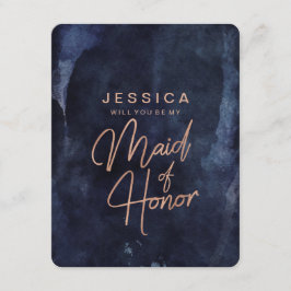 Navy Blue Rose Gold wird meine Trauzeugin sein Einladung