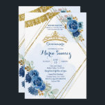 Navy Blue Rose Mis Quince Einladung<br><div class="desc">Navy Blue Rose Mis Quince EinladungMis Quince Anos,  15. Geburtstag, </div>