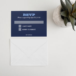 Navy Blue RSVP Card mit Guest Message Lines Karte