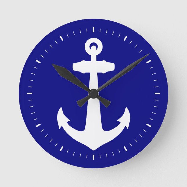 Navy Blue Runde Wanduhr (Vorderseite)