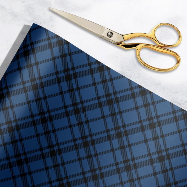 Navy Blue Scottish Tartan Pläd Holiday Geschenkpapier (Von Creator hochgeladen)