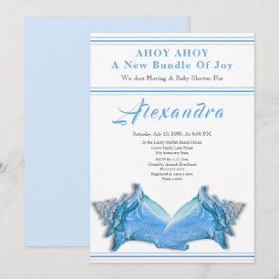 Navy Blue Seepferd Ahoy es ist eine Baby-Dusche