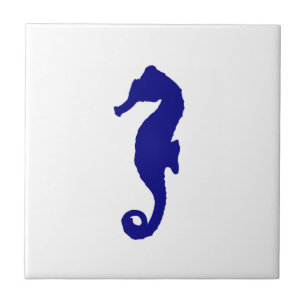 Navy Blue Seepferd Fliese