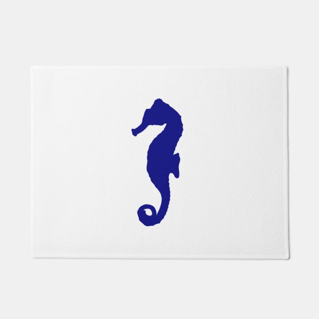 Navy Blue Seepferd Fußmatte (Vorderseite)