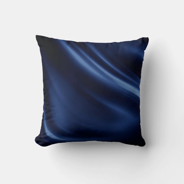 Navy-Blue-Seidenseidenmuster elegant Kissen (Vorderseite)
