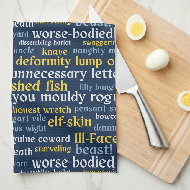 Navy Blue Shakespeare Insult Funny Literatur Geschirrtuch (Viertel Falte)