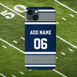 Navy Blue, Silver und White Sports Strip Case-Mate iPhone Hülle<br><div class="desc">Großartiger Gegenstand für den Dallas-Fan in Ihrem Leben. Navy Blue,  Silver und White Football Jersey Stil Streifen Design. Die Farben,  die wir für diese Serie von Hüllen ausgewählt haben,  stimmen mit Ihren Lieblingsfarben überein,  wir können sie hier einfach nicht erwähnen. Perfektes Geschenk für Fußballfans.</div>