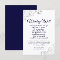 Navy Blue & Silver White Wedding wünscht gutes Ged