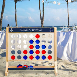 Navy Blue Simple Anchor Minimalist Summer BBQ