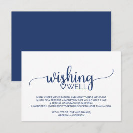 Navy Blue Simple Calligraphy Wedding wünscht gut Begleitkarte