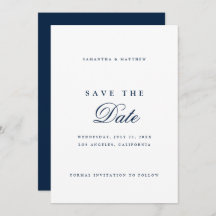 Navy Blue Simple Elegant Script