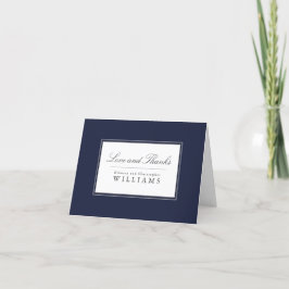 Navy Blue Simple Elegant Wedding Vielen Dank Dankeskarte