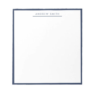 Navy Blue Simple Line Moderne Klassik Minimalistis Notizblock