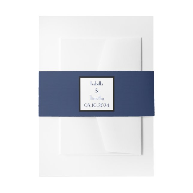 Navy Blue Simple Minimalistisch Elegante Moderne H Einladungsbanderole (Vorderseite Beispiel)