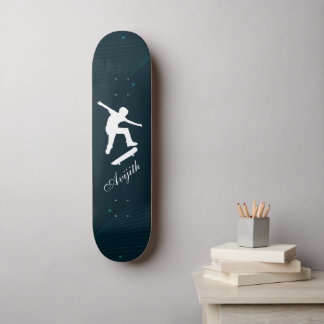 Navy Blue Simple Modern Custom Skateboard