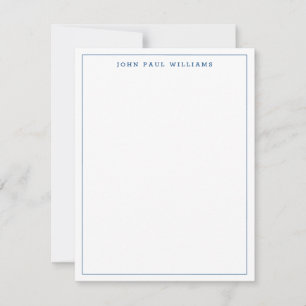 Navy Blue Simple Modern Minimalistisch Thane Borde Mitteilungskarte