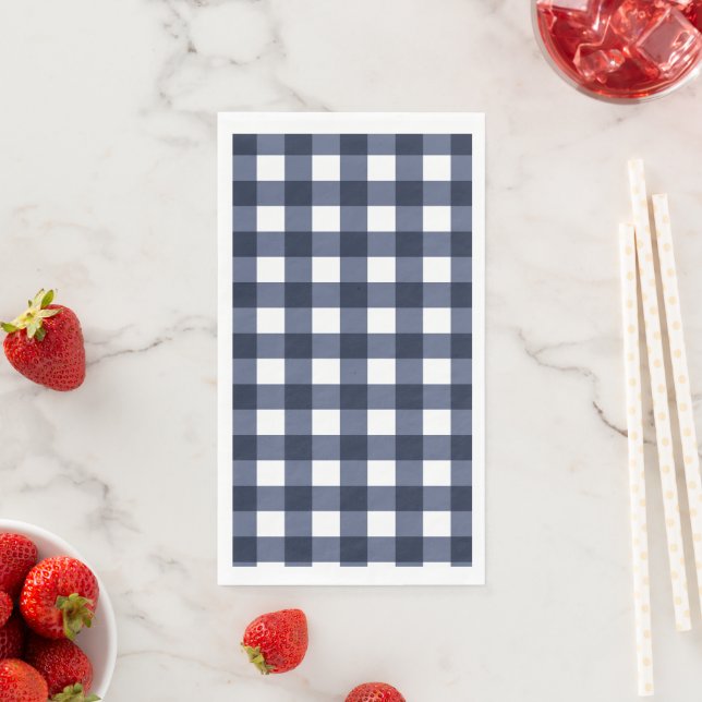 Navy Blue Small Classic Gingham Karo Kariert Serviette (Beispiel)