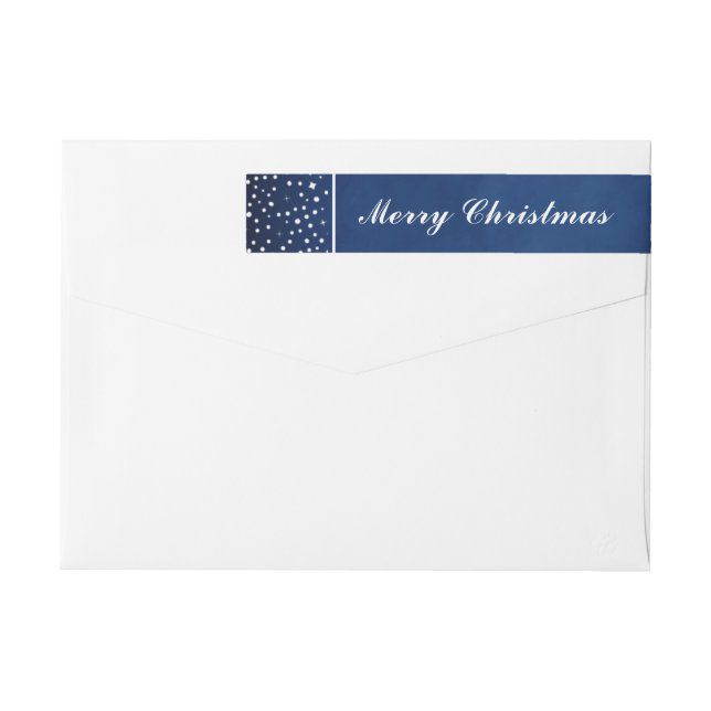 Navy Blue Snow Stars Night Frohe Weihnachtsfeierta (Rückseite)