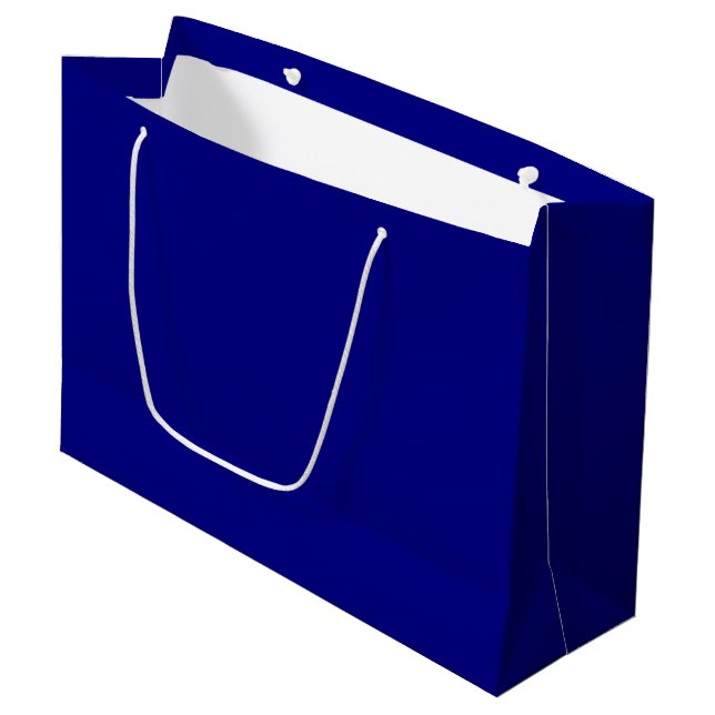 Navy Blue Solid Color | Classic | elegant Große Geschenktüte (Vorderseite Schrägansicht)