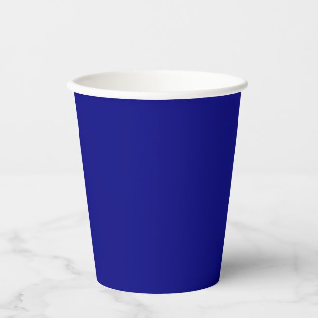 Navy Blue Solid Color Pappbecher (Vorderseite)
