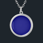Navy Blue Solid Color Versilberte Kette<br><div class="desc">Navy Blue Solid Color</div>