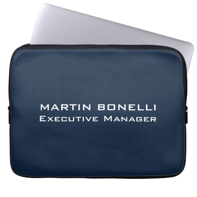 Navy Blue Special Einzigartige moderne Führungskra Laptopschutzhülle (Vorderseite)