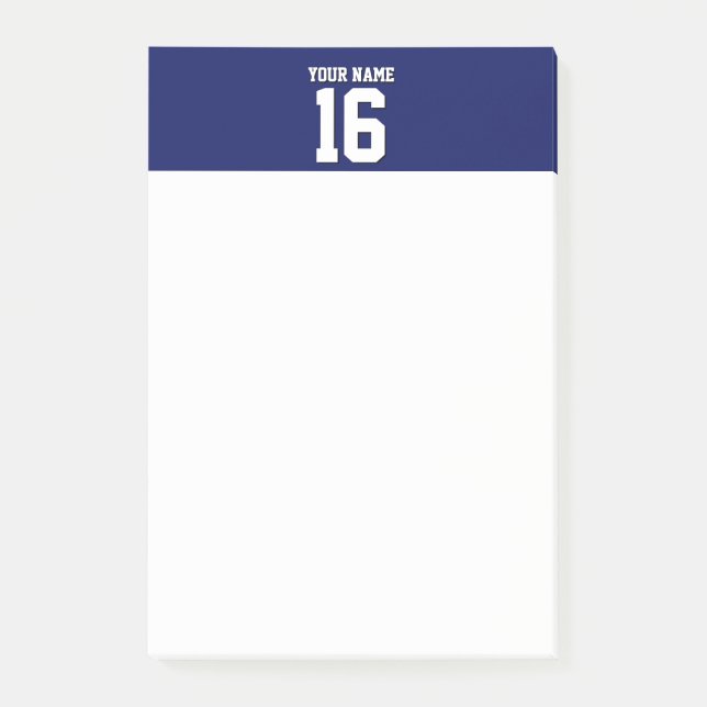 Navy Blue Sports Jersey Team Jersey Post-it Klebezettel (Vorderseite)