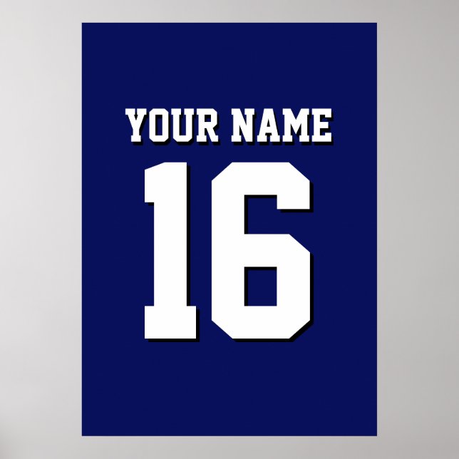 Navy Blue Sports Jersey Team Jersey Poster (Vorne)