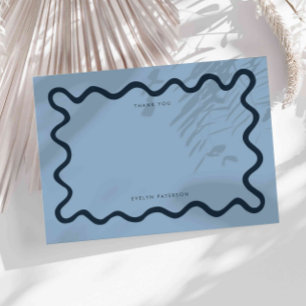 Navy Blue Squigggly Wavy Line Vielen Dank Mitteilungskarte