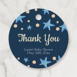 Navy Blue Star Baby Dusche Vielen Dank Geschenkanhänger